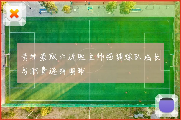 黄蜂豪取六连胜主帅强调球队成长与职责逐渐明晰